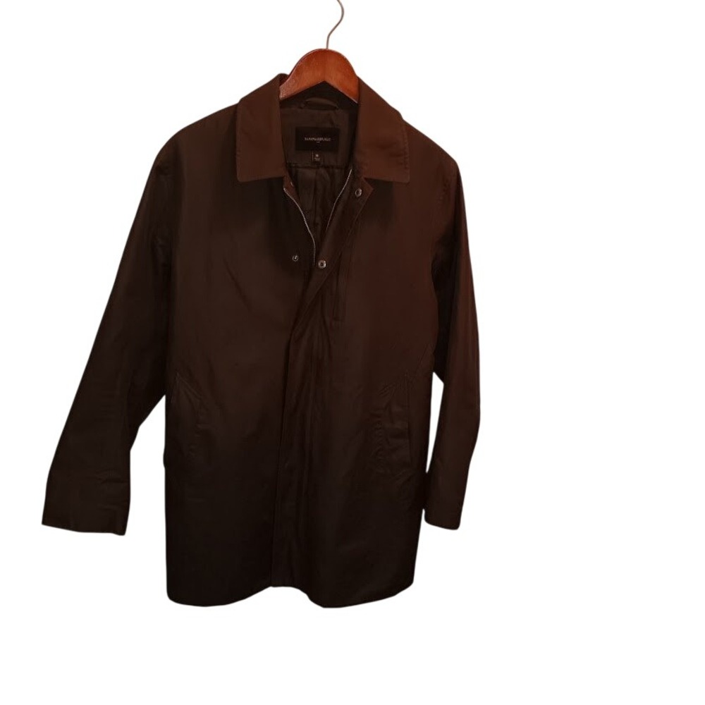 Banana Republic Mens Olive Green Cotton Blend Utility Jacket Size Medium‎
